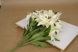PJ YUAN - BUQUE DE LIRIO C/18 FLORES (BRANCO) COM 45 CM FLORES ARTIFICIAIS DECORAR PERSONALIZADO ENVIO RAPIDO PARA TODO O BRASIL - Image 5