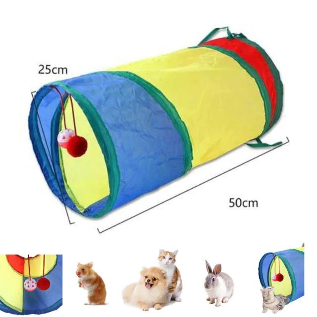 Túnel Labirinto Colorido para Gatos: Brinquedo Interativo e Divertido para Pets