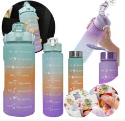 KIT 3 GARRAFAS 2Litros 900ml 300ml Squeeze Fases Motivadoras Adesivos 2D 3D - Image 6