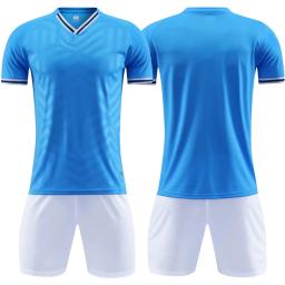 Camisas de futebol personalizadas ajustadas para homens e mulheres, manga curta, secagem rápida, uniforme de treinamento de futebol, roupas esportivas, menino, menina, crianças, 2 peças - Image 4