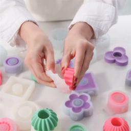 Moldes De Vela Perfumada De Silicone Geométrico, Molde Empilhável, Decoração De Casa, 2,2 cm, 9Pcs - Image 3
