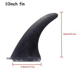 Barbatanas de prancha longa de surf de 9/10 polegadas, fibra de vidro, cor preta, barbatanas de prancha de surf, barbatanas únicas - Image 5