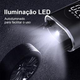 Bomba De Ar Portátil Mini Carro, Bomba De Pneu Elétrico Auto Propelido Display Digital Sem Fio Portátil, 1 Conjunto - Image 6