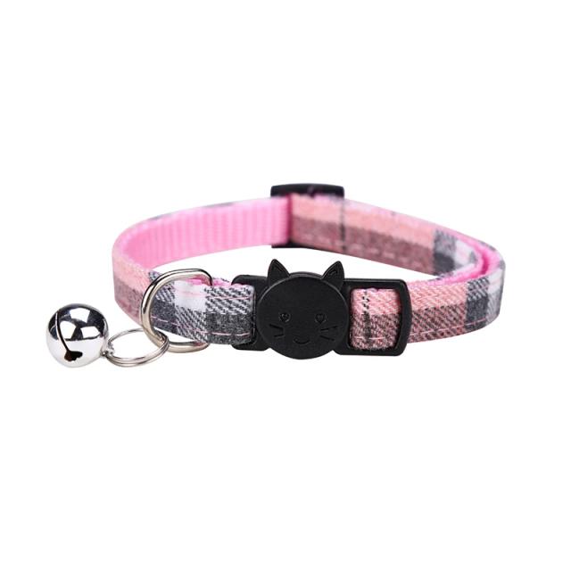 Colar ajustável de moda xadrez com sinos para cães e gatos, ideal para animais de estimação como Sphynx e katten