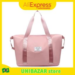 Impermeável Nylon Viagem Duffle Bag para Mulheres, Sacolas de Ginástica Esportiva, Grande Capacidade, Bolsa de Bagagem de Armaze - Image 1