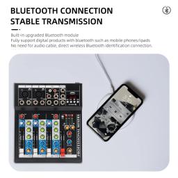 Profissional 4 canais Mixer Bluetooth Reverb DJ Audio Interface USB Mixer Microfone mesa de som 4 canais - Image 4