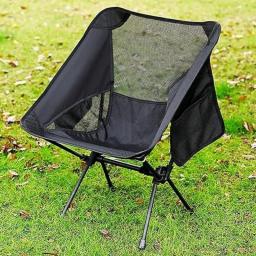 Cadeira Para Camping Compacta Com Saco Para Armazenar Dobrável Portátil Apropriado Para Acampamento Nas Cores Preto ou Azul - Image 6