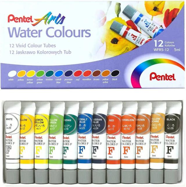 Tinta Aquarela Pentel Water Colours 5ml - Cores Vibrantes para Suas Criações Artísticas