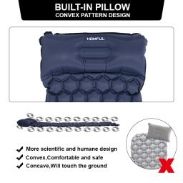 Camping mat dormir almofada de acampamento ao ar livre com travesseiro colchão de ar almofada inflável enchimento rápido à prova de umidade à prova de água - Image 3