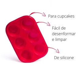 Molde de silicone para muffins e cupcakes, com 6 cavidades, antiaderente, cores sortidas - Image 2