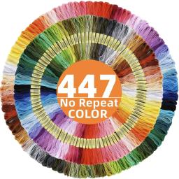 Cores misturadas Linha bordada, meadas de costura de algodão, Kit Fio Ponto Cruz, Ferramentas DIY, Pulseiras, Artesanato, 24 Pcs, 50 Pcs, 100 Pcs, 200 Pcs, 250 Pcs, 447Pcs - Image 3