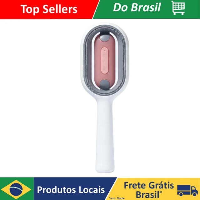 Pente de Silicone para Pet Grooming: Escova Removedora de Pelos para Gatos e Cães com Limpeza Eficiente e Recipiente de Água