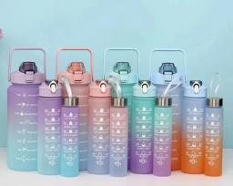 KIT 3 GARRAFAS 2Litros 900ml 300ml Squeeze Fases Motivadoras Adesivos 2D 3D - Image 4
