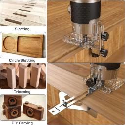 Aparador de mão elétrico para Wood Router, Ferramenta para madeira, Slotting e Carving, 1/4 em pinças, 15PCs Trim Router Bits, 800W - Image 5