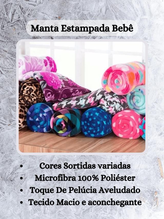 Mantas Microfibra para Casal e Bebê em Cores Sortidas, Lisa e Estampada