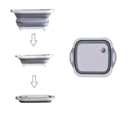 Tábua +Escorredor Bacia Cesta Retrátil Silicone Multifuncional Cozinha 3 em 1 - Image 2