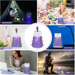 Lâmpada Elétrica Mata-Mosquitos Com Luz UV Usb Recarregável Armadilha Para Insetos Portátil - Image 3