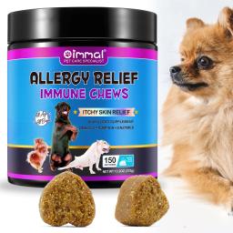 Dog Allergy Relief Mastiga Anti-Coceira Pele e Revestimento Suplemento, Ômega 3 Óleo de Peixe Comichão Tratamento, Comprimidos Comichão, Lamber Pata - Image 4