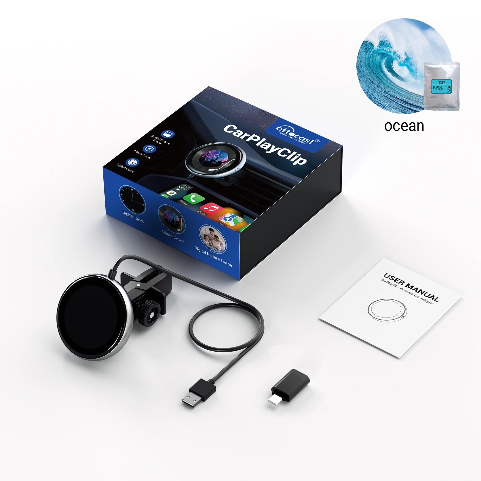 Ottocast sem fio CarPlay adaptador com carro Dilfuser, Digital Picture Frame, Clip, Auto Acessórios, VW, Ford, Benz, Audi - Image 1