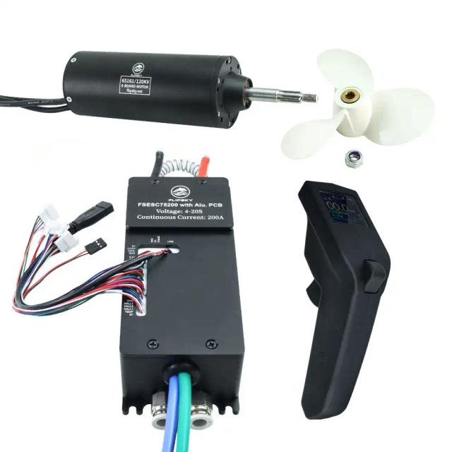 Grupo W7: Kit Completo para Esportes Aquáticos com Motor de Eixo Redondo e Controlador Remoto à Prova d'Água