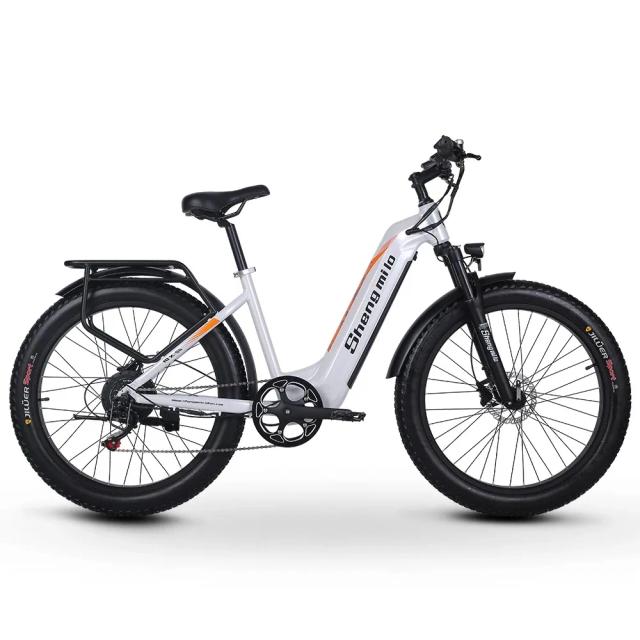 Bicicleta Elétrica Shengmilo-MX06 para Adultos, E-Bike Urbana de 26", 1000W com Bateria de 48V e 17.5Ah