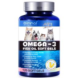 Cápsulas de óleo de peixe com ácidos graxos ômega-3 para cães e gatos com EPA e DHA promovem a saúde cardíaca, da pele, da pelagem, o suporte articular e a saúde imunológica dos animais de estimação - Image 6