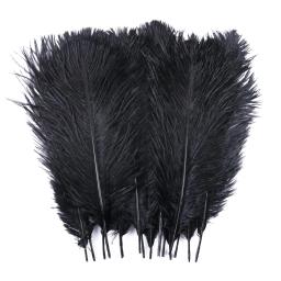 10 peças penas de avestruz pretas naturais para artesanato decoração de casa de casamento 15-20cm/25-30cm/30-35cm festa plumas de avestruz peça central - Image 1