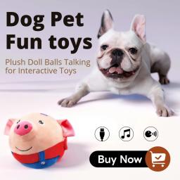 Electronic Bounce Plush Doll Ball para animais de estimação, brinquedo falante, brinquedos interativos acessórios, recreação, suprimentos de lazer - Image 1