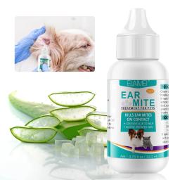 Tratamento com Aloe para Ácaros de Orelha em Animais de Estimação Remédio Mata Carrapatos Alivia Coceira Acalma as Orelhas com Aloe Pacote com 2 Garrafas para Cães e Gatos - Image 4