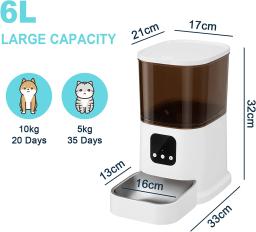 Nova câmera de vídeo 6l alimentador cronometragem inteligente automático alimentador para animais estimação cães gato wi fi inteligente dispensador de alimentos secos gravador voz tigela - Image 3