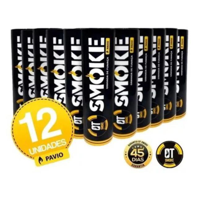 Granadas de Fumaça OT Smoke para Airsoft - Kit com 12 Unidades e Pavio Estratégico