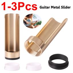 Guitarra slide bar metal semi-aberto dedo manga slides lisos para guitarra anel ukulele instrumentos de cordas desempenho - Image 1
