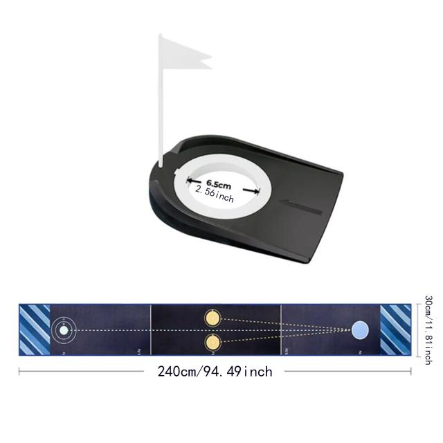 Tapete de Golfe Portátil Profissional Anti-slip Putter Trainer 240x30cm