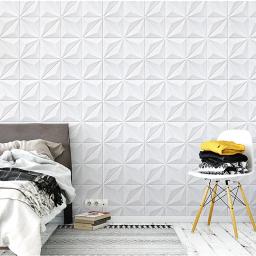 Adesivos de parede 3D para decoração, fundo anti-colisão, papel de parede impermeável Peel and Stick, Decoração de cama, 35x35cm - Image 5