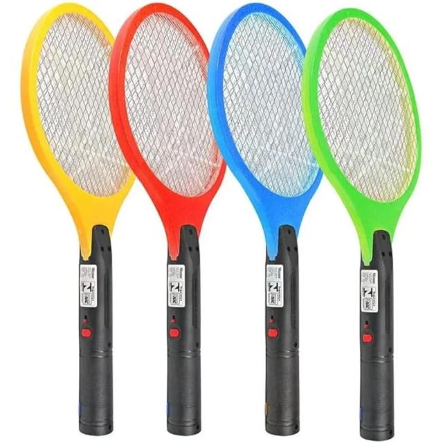 Raquete Elétrica Portátil para Eliminar Mosquitos com Três Camadas de Segurança