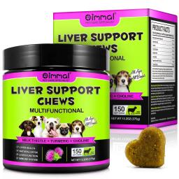 Mastigáveis de Suporte Hepático para Cães com Cardo Mariano, Cúrcuma, Colina, Saúde do Fígado, Desintoxicação Natural, Sistema Imunológico para Todas as Raças com Sabor de Carne - Image 5