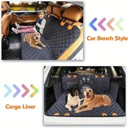 Universal Pet Seat Cover para o assento traseiro do carro, 100% Waterproof Dog Hammock, Visual Mesh Window e Side Zipper - Image 4