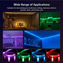 Fita LED autoadesiva, WiFi, 5050 RGB, USB, Bluetooth, Controle de APP, Fita de Fita Flexível, Festa Festival, TV, Mesa, Sala, 1-30m - Image 5