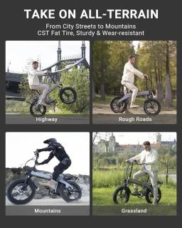 Bicicleta elétrica para adultos, dobrável E-Bikes, Fat Tire Ebikes, 1200, 1400W pico, 28MPH, 60 milhas, 720WH bateria, 20x4.0, quente - Image 3