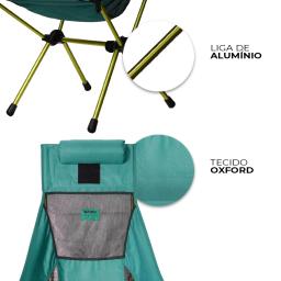 Cadeira Articulada Grande Dobrável  Em Alumínio Ultraleve Costas Altas Travesseiro Ar Livre Camping Bask 150kg - Image 3