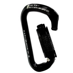MOSQUETÃO EM ALUMINIO - D ASSIMÉTRICO - DUPLA TRAVA AUTO - 28KN - PRETO - OPERAÇÕES ESPECIAIS - NFPA - CE - EN - UIAA - CSA - US - Image 2