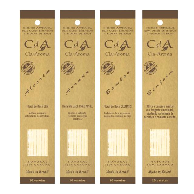 Kit de Incenso Natural Aromaterapia com Florais de Jazz Artesanal - 3 Unidades