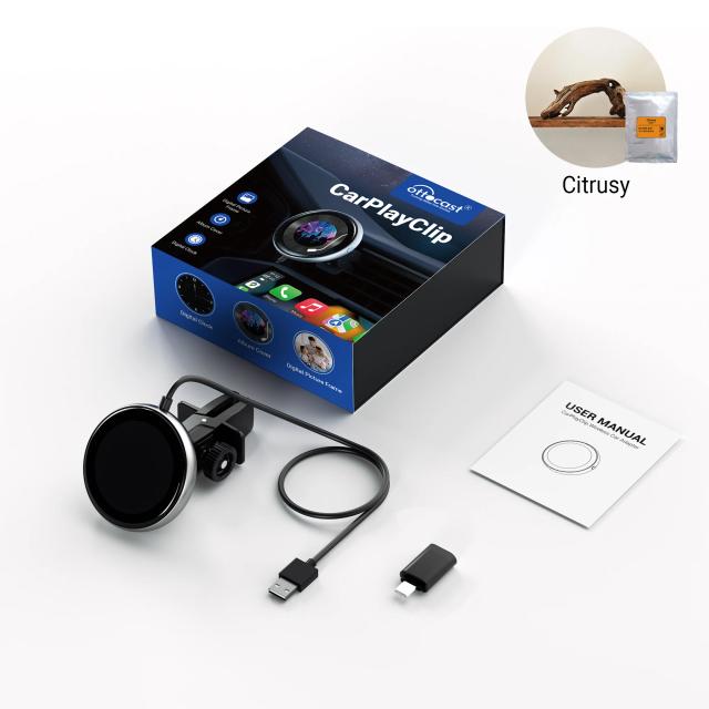 Adaptador Ottocast CarPlay Sem Fio com Carregador Car Diffuser, Moldura Digital e Acessórios para VW, Ford, Benz e Audi