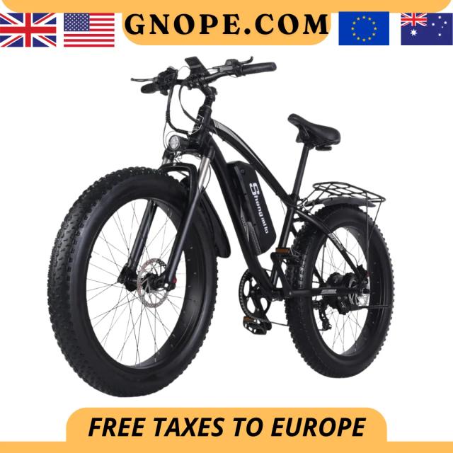MX02S bicicleta elétrica para homens, pneu gordo E-bike, bateria de lítio, 26 in, 48V, 1000W, 17Ah, adulto