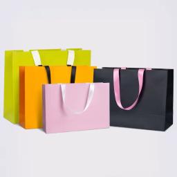 Compras Sacos De Papel com Alça, Logotipo Personalizado, Folha Metálica, Cartão Branco, Proposta De Casamento, Slogan, Jóias, Presente, 500Pcs - Image 1