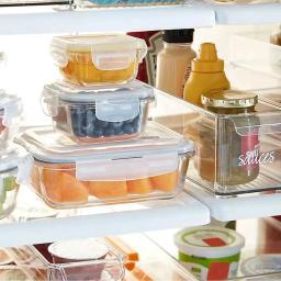 Pote Marmita De Vidro Tampa Hermética Antivazamento Quadrado e Retangular armazenamento de alimentos geladeira e micro-ondas - Image 3