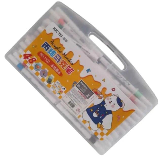 Conjunto Econômico de Canetas de Pintura Acrílica para Crianças - Kit com 12, 24, 36 ou 48 Marcadores Coloridos