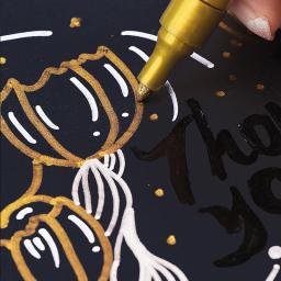 Canetas marcadoras de tinta metálica com conjunto de tinta ouro prata branco permanente 2mm marcadores de arte para mangá artesanato scrapbooking materiais de arte - Image 2