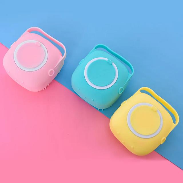 Esponja de Silicone para Banho com Dispenser para Shampoo e Sabonete - Ideal para Crianças, Adultos e Pets