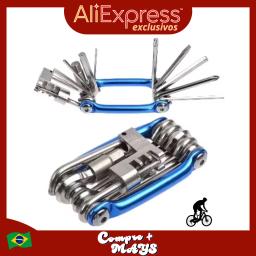 Cadeado Multifunção com 12 Ferramentas: Chave, Corrente, Espátula e Mais, Ideal para Reparos de Bicicleta, Bike e MTB, Compacto - Image 1